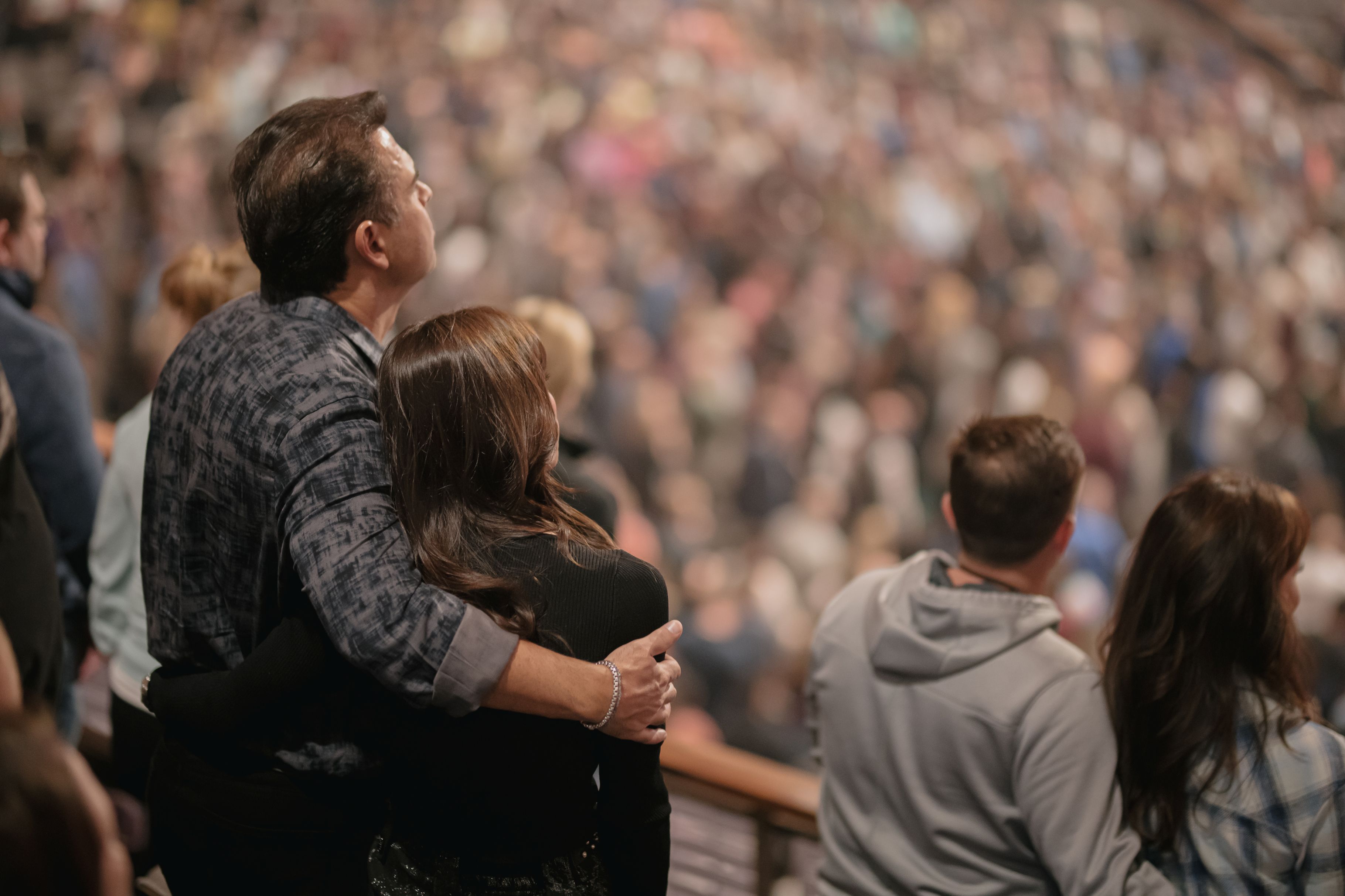 Married couple holding eachother